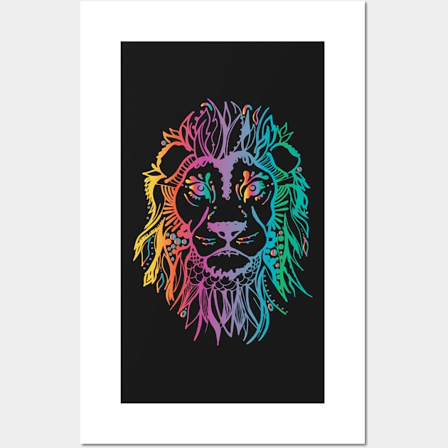 fierce_lion_rainbow Wall Art by kk3lsyy